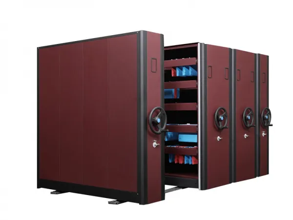 What components does a mobile shelving storage system consist of?